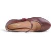 image:imageFEVERSOLE Womens Mary Jane Fashion Round Toe Low Heel Slip On FlatsMaryjane Burgundy Vegan Flat Heel