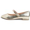 image:imageFEVERSOLE Womens Mary Jane Fashion Round Toe Low Heel Slip On FlatsMaryjane Gold Vegan Flat Heel