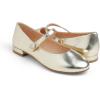 image:imageFEVERSOLE Womens Mary Jane Fashion Round Toe Low Heel Slip On FlatsMaryjane Gold Vegan Flat Heel