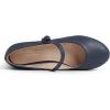 image:imageFEVERSOLE Womens Mary Jane Fashion Round Toe Low Heel Slip On FlatsMaryjane Navy Vegan Flat Heel