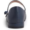 image:imageFEVERSOLE Womens Mary Jane Fashion Round Toe Low Heel Slip On FlatsMaryjane Navy Vegan Flat Heel