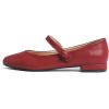image:imageFEVERSOLE Womens Mary Jane Fashion Round Toe Low Heel Slip On FlatsMaryjane Retro Red Vegan Flat Heel