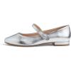 image:imageFEVERSOLE Womens Mary Jane Fashion Round Toe Low Heel Slip On FlatsMaryjane Silver Vegan Flat Heel