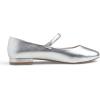 image:imageFEVERSOLE Womens Mary Jane Fashion Round Toe Low Heel Slip On FlatsMaryjane Silver Vegan Flat Heel