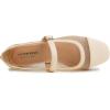 image:imageFEVERSOLE Womens Mary Jane Fashion Square Toe Easy Buckle Low Heel Slip On FlatsSq Maryjane Beige Mesh Stack Heel