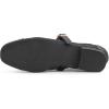 image:imageFEVERSOLE Womens Mary Jane Fashion Square Toe Easy Buckle Low Heel Slip On FlatsSq Maryjane Black Mesh Stack Heel