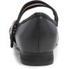 image:imageFEVERSOLE Womens Mary Jane Fashion Square Toe Easy Buckle Low Heel Slip On FlatsSq Maryjane Black Vegan Leather Rhinestone Buckle Low Heel