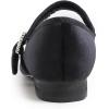 image:imageFEVERSOLE Womens Mary Jane Fashion Square Toe Easy Buckle Low Heel Slip On FlatsSq Maryjane Black Velvet Fur Lined Rhinestone Buckle