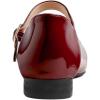 image:imageFEVERSOLE Womens Mary Jane Fashion Square Toe Easy Buckle Low Heel Slip On FlatsSq Maryjane Burgundy Vegan Patent Stack Heel
