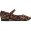 image:imageFEVERSOLE Womens Mary Jane Fashion Square Toe Easy Buckle Low Heel Slip On FlatsSq Maryjane Leopard Vegan Suede Stack Heel
