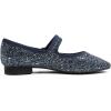 image:imageFEVERSOLE Womens Mary Jane Fashion Square Toe Easy Buckle Low Heel Slip On FlatsSq Maryjane Night Blue Glitter Rhinestone Buckle Low Heel