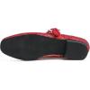 image:imageFEVERSOLE Womens Mary Jane Fashion Square Toe Easy Buckle Low Heel Slip On FlatsSq Maryjane Red Glitter Rhinestone Buckle Low Heel