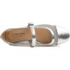 image:imageFEVERSOLE Womens Mary Jane Fashion Square Toe Easy Buckle Low Heel Slip On FlatsSq Maryjane Silver Mesh Stack Heel