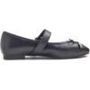 image:imageFEVERSOLE Womens Mary Jane Fashion Square Toe Easy Buckle Slip On FlatsSq Maryjane Black Vegan Leather Wrinkle Bow Deco