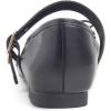 image:imageFEVERSOLE Womens Mary Jane Fashion Square Toe Easy Buckle Slip On FlatsSq Maryjane Black Vegan Leather Wrinkle Bow Deco
