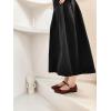 image:imageFEVERSOLE Womens Mary Jane Fashion Square Toe Easy Buckle Slip On FlatsSq Maryjane Burgundy Vegan Leather Flat