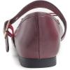 image:imageFEVERSOLE Womens Mary Jane Fashion Square Toe Easy Buckle Slip On FlatsSq Maryjane Burgundy Vegan Leather Wrinkle Bow Deco