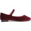 image:imageFEVERSOLE Womens Mary Jane Fashion Square Toe Easy Buckle Slip On FlatsSq Maryjane Burgundy Velvet Flat