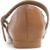 image:imageFEVERSOLE Womens Mary Jane Fashion Square Toe Easy Buckle Slip On FlatsSq Maryjane Camel Vegan Leather Wrinkle Bow Deco