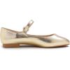 image:imageFEVERSOLE Womens Mary Jane Fashion Square Toe Easy Buckle Slip On FlatsSq Maryjane Gold Vegan Leather Flat