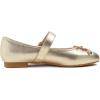image:imageFEVERSOLE Womens Mary Jane Fashion Square Toe Easy Buckle Slip On FlatsSq Maryjane Gold Vegan Leather Wrinkle Bow Deco