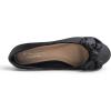 image:imageFEVERSOLE Womens Round Toe Soft Fashion Bow Tie Dress Ballet FlatsBlack Satin Twist Bow