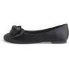 image:imageFEVERSOLE Womens Round Toe Soft Fashion Bow Tie Dress Ballet FlatsBlack Satin Twist Bow