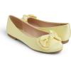 image:imageFEVERSOLE Womens Round Toe Soft Fashion Bow Tie Dress Ballet FlatsButter Satin Twist Bow