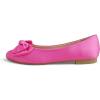 image:imageFEVERSOLE Womens Round Toe Soft Fashion Bow Tie Dress Ballet FlatsHot Pink Satin Twist Bow