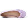 image:imageFEVERSOLE Womens Round Toe Soft Fashion Bow Tie Dress Ballet FlatsLilac Satin Twist Bow
