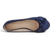 image:imageFEVERSOLE Womens Round Toe Soft Fashion Bow Tie Dress Ballet FlatsNavy Satin Twist Bow