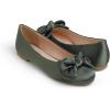image:imageFEVERSOLE Womens Round Toe Soft Fashion Bow Tie Dress Ballet FlatsOlive Satin Twist Bow