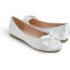 image:imageFEVERSOLE Womens Round Toe Soft Fashion Bow Tie Dress Ballet FlatsWhite Satin Twist Bow