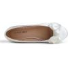 image:imageFEVERSOLE Womens Round Toe Soft Fashion Bow Tie Dress Ballet FlatsWhite Satin Twist Bow
