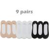 image:imageFEVERSOLE Womens Shiny Ballet Flat Glitter Rose Gold Size 95 M US Bound with No Show Socks Women Low Cut Silky Thin Socks 3 Colors 9 Pairs