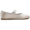 image:imageFEVERSOLE Womens Soft Classic Mary Jane Memory Foam Cushioned Comfort Round Toe Metal Buckle Flats Walking ShoesBeige Satin Mary Jane With Round Buckle