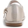 image:imageFEVERSOLE Womens Soft Classic Mary Jane Memory Foam Cushioned Comfort Round Toe Metal Buckle Flats Walking ShoesBeige Satin Mary Jane With Round Buckle