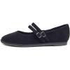 image:imageFEVERSOLE Womens Soft Classic Mary Jane Memory Foam Cushioned Comfort Round Toe Metal Buckle Flats Walking ShoesBlack Corduroy Mary Jane With Double Straps