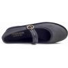 image:imageFEVERSOLE Womens Soft Classic Mary Jane Memory Foam Cushioned Comfort Round Toe Metal Buckle Flats Walking ShoesBlack Satin Mary Jane With Round Buckle