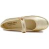 image:imageFEVERSOLE Womens Soft Classic Mary Jane Memory Foam Cushioned Comfort Round Toe Metal Buckle Flats Walking ShoesGold Vegan Leather Mary Jane With Round Buckle
