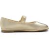 image:imageFEVERSOLE Womens Soft Classic Mary Jane Memory Foam Cushioned Comfort Round Toe Metal Buckle Flats Walking ShoesGold Vegan Leather Mary Jane With Round Buckle