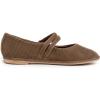 image:imageFEVERSOLE Womens Soft Classic Mary Jane Memory Foam Cushioned Comfort Round Toe Metal Buckle Flats Walking ShoesLight Brown Corduroy Mary Jane With Double Straps