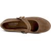 image:imageFEVERSOLE Womens Soft Classic Mary Jane Memory Foam Cushioned Comfort Round Toe Metal Buckle Flats Walking ShoesLight Brown Corduroy Mary Jane With Double Straps