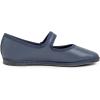 image:imageFEVERSOLE Womens Soft Classic Mary Jane Memory Foam Cushioned Comfort Round Toe Metal Buckle Flats Walking ShoesNavy Vegan Leather Mary Jane With Round Buckle