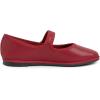 image:imageFEVERSOLE Womens Soft Classic Mary Jane Memory Foam Cushioned Comfort Round Toe Metal Buckle Flats Walking ShoesRed Vegan Leather Mary Jane With Round Buckle