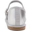 image:imageFEVERSOLE Womens Soft Classic Mary Jane Memory Foam Cushioned Comfort Round Toe Metal Buckle Flats Walking ShoesSilver Vegan Leather Mary Jane With Round Buckle