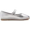 image:imageFEVERSOLE Womens Soft Classic Mary Jane Memory Foam Cushioned Comfort Round Toe Metal Buckle Flats Walking ShoesSilver Vegan Leather Mary Jane With Round Buckle