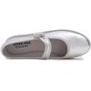 image:imageFEVERSOLE Womens Soft Classic Mary Jane Memory Foam Cushioned Comfort Round Toe Metal Buckle Flats Walking ShoesSilver Vegan Leather Mary Jane With Round Buckle
