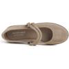 image:imageFEVERSOLE Womens Soft Classic Mary Jane Memory Foam Cushioned Comfort Round Toe Metal Buckle Flats Walking ShoesTaupe Corduroy Mary Jane With Double Straps