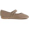 image:imageFEVERSOLE Womens Soft Classic Mary Jane Memory Foam Cushioned Comfort Round Toe Metal Buckle Flats Walking ShoesTaupe Corduroy Mary Jane With Double Straps